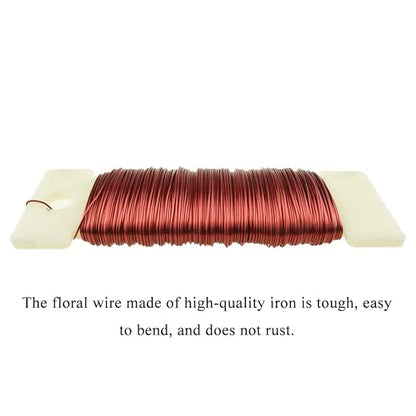 HAHIYO 26Gauge Red 1Roll Total 38Yards Metal Floral Wire Flexible Paddle Wire - Image 3