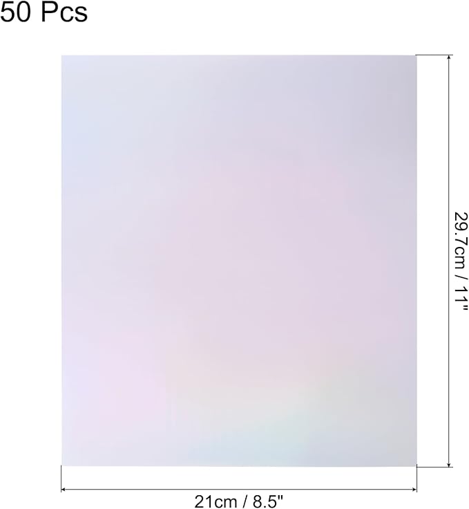 MECCANIXITY 50 Pack Toner Reactive Foil, Deco Foil Transfer Sheets 8.5"x11" A4 - Image 2
