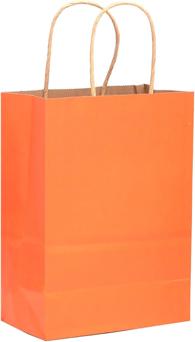 qiqee 32-Packs Orange Paper Gift Bags by Qiqee