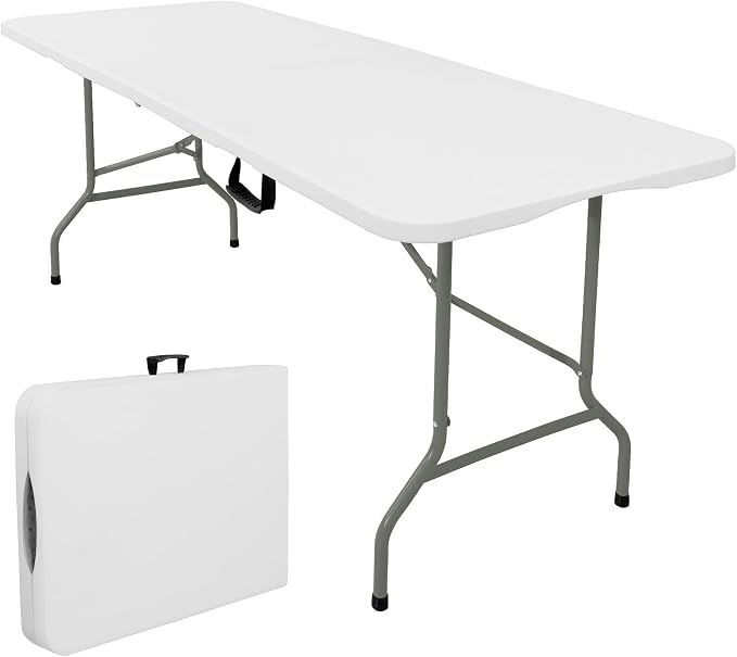 Folding Tables with Carrying Handle Heavy Duty Rectangular Portable Plastic by JALANCY