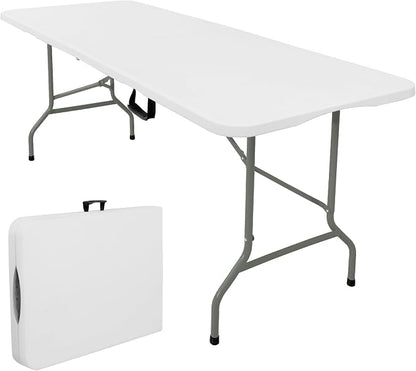 Folding Tables with Carrying Handle Heavy Duty Rectangular Portable Plastic by JALANCY