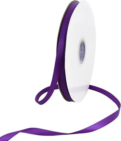 TONIFUL 3/8 Inch x 100yds Purple Satin Ribbon Thin Solid Fabric Ribbons Roll by TONIFUL