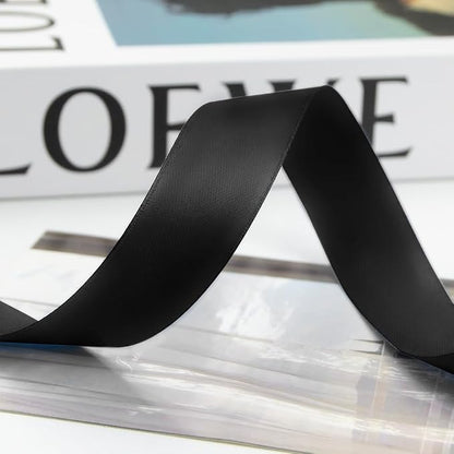 1 Inch 100 Yards Satin Ribbon Black, Solid Color Fabric Ribbon - Image 8