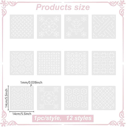 FREEBLOSS Sashiko PET Stencils - Image 3