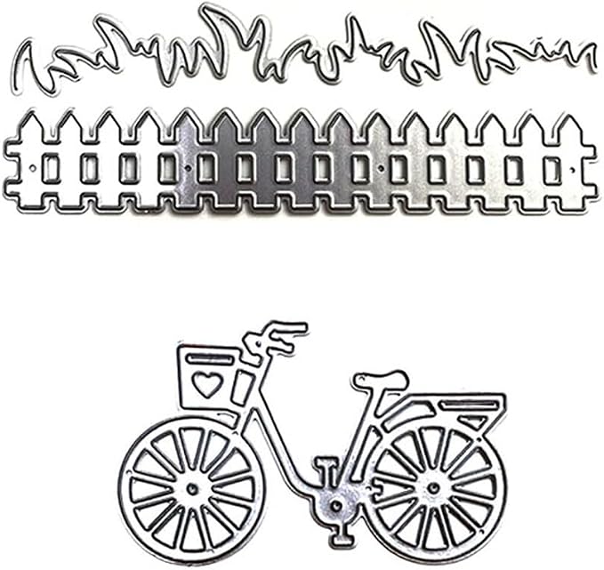 Grass Fence and Bike Metal Cutting Dies, Grass Bush Fence Die Cuts by Unknown