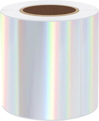 3x2 Inch Holographic Thermal Labels, Glitter Silver Thermal Sticker Labels by STARLIBOO