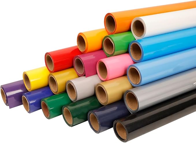 FUNKAKA Heat Transfer HTV Vinyl Bundle, 20 Rolls 12" x 5ft Iron On Vinyl by FUNKAKA