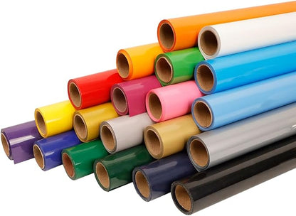 FUNKAKA Heat Transfer HTV Vinyl Bundle, 20 Rolls 12" x 5ft Iron On Vinyl by FUNKAKA