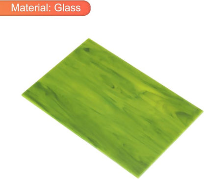 MECCANIXITY 2 Pcs Stained Glass Sheet Mosaic Tile 7.9 Inch x 5.9 Inch Green - Image 3