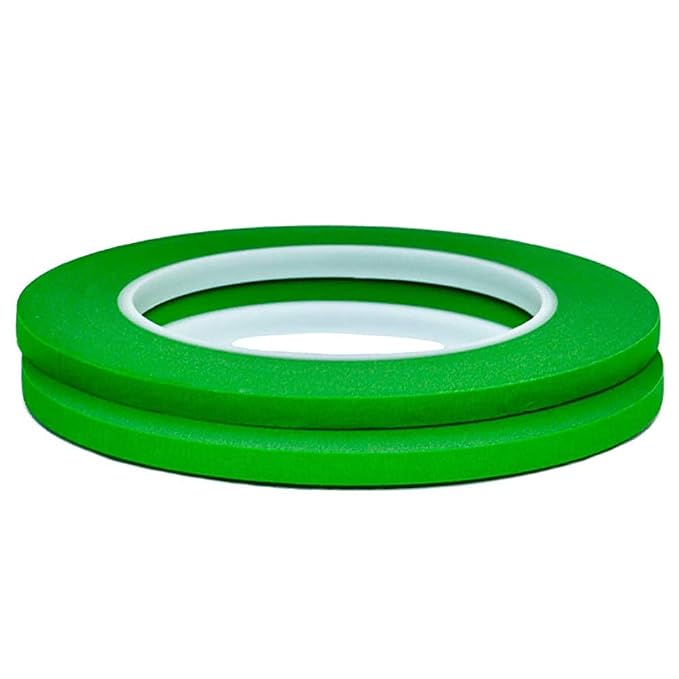 QDiShi 2 Pack 1/4" inch x 60yd Green Painters Tape Easy Removal Thin Narrow by QDiShi