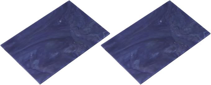 MECCANIXITY 2 Pcs Stained Glass Sheet Mosaic Tile 7.9 Inch x 5.9 Inch Deep Blue by MECCANIXITY