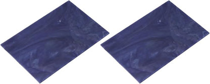 MECCANIXITY 2 Pcs Stained Glass Sheet Mosaic Tile 7.9 Inch x 5.9 Inch Deep Blue by MECCANIXITY