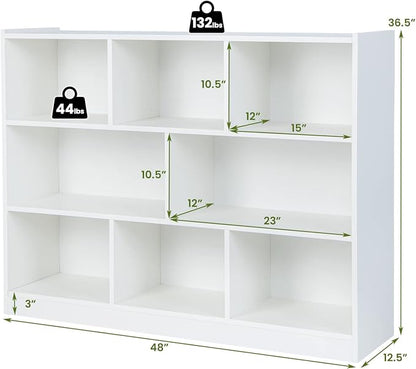 Giantex 8 Cube Bookcase, Freestanding 3-Tier Open Bookshelf, Modern Storage - Image 7