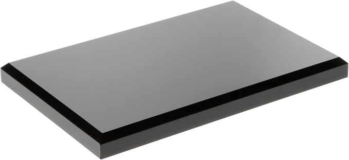 Plymor Black Acrylic Rectangular Beveled Display Base by Plymor
