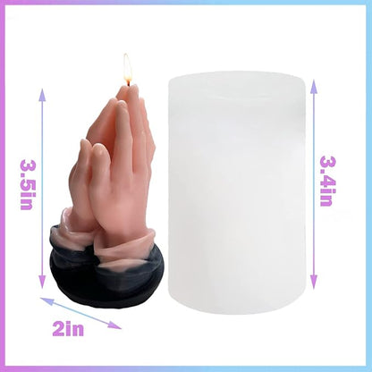3D Hands Folded for Prayer Candle Silicone Mold Scented DIY Reisn Mold Gypsum - Image 2