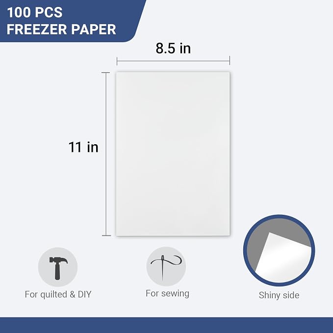 100 Pcs Freezer Paper for Quilting 8.5 x 11 Inch Quilter Freezer Paper Sheets - Image 2