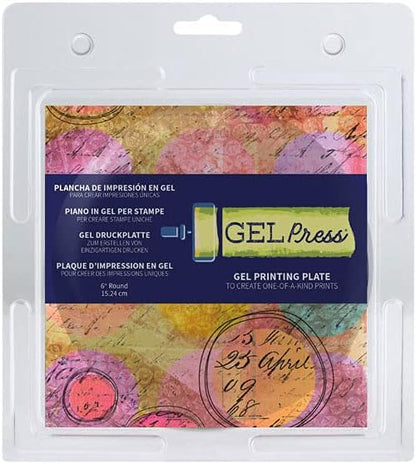 Gel Press Monoprinting Print Plate – 6” Circle Gel Plate by GelPress