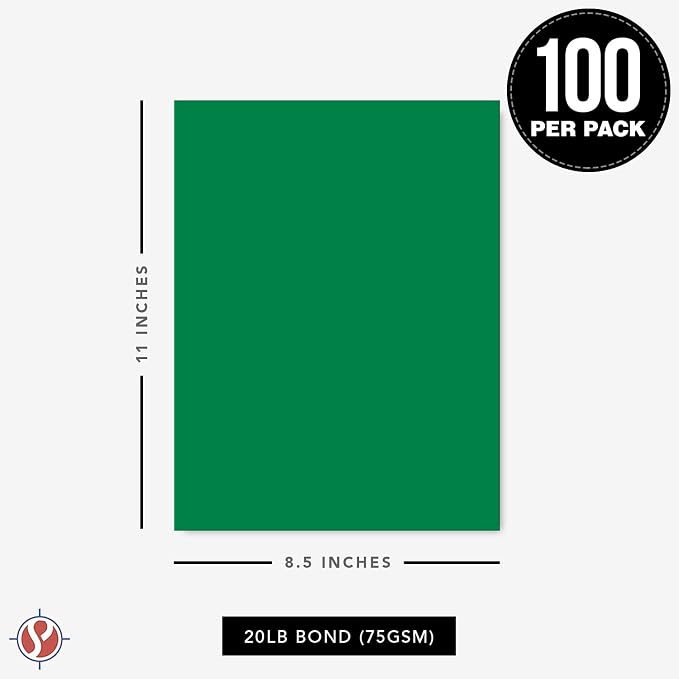 8.5 x 11" Green Color Paper Smooth, - Image 6
