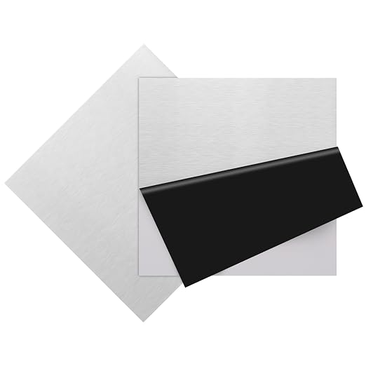 2Pcs 430 Stainless Steel Sheet Metal 6" x 6" x 1/32" Inch Metal Plates by CKVIHAV