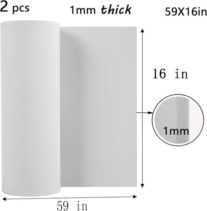 AMZQNART 2Pcs EVA Foam 1mm, Cosplay Foam 16x59 inch White, High Density 90 kg/m³ - Image 2