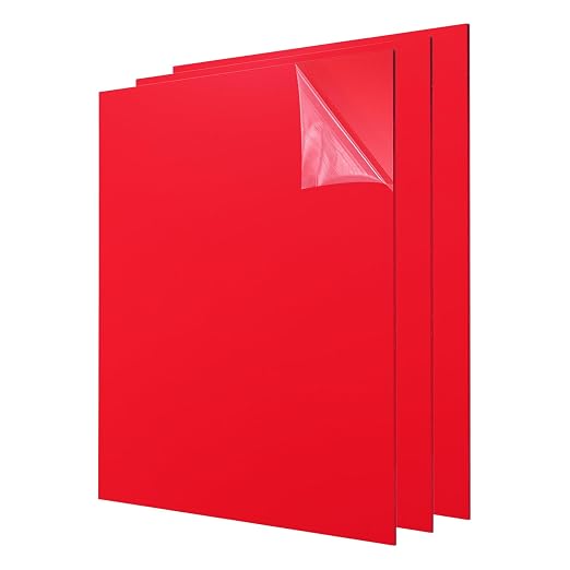 uxcell 3Pcs Acrylic Sheets 8x8 Inch Acrylic Panel 1/8 Inch-3mm Plastic Board by uxcell