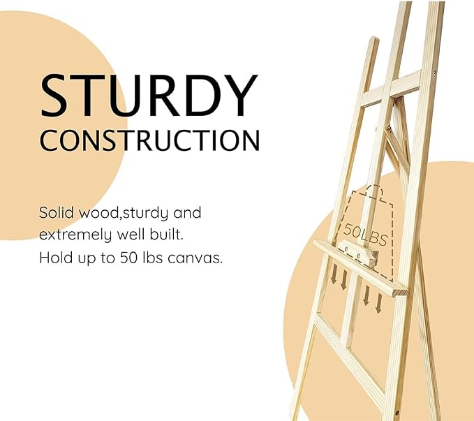 Wooden Painting Easel Stand, Adjustable＆Folds Flat - Image 6