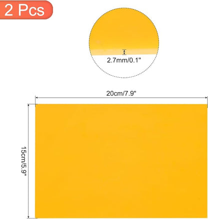 MECCANIXITY 2 Pcs Stained Glass Sheet Mosaic Tile 7.9 Inch x 5.9 Inch Lemon - Image 2