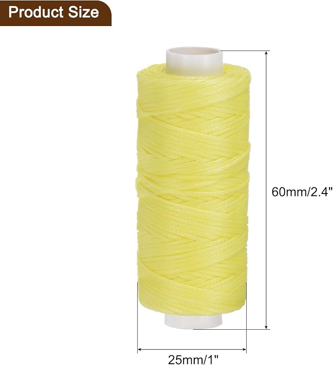 uxcell Leather Sewing Waxed Thread, 55 Yards / 50m 0.8mm 150D Flat Polyester - Image 6