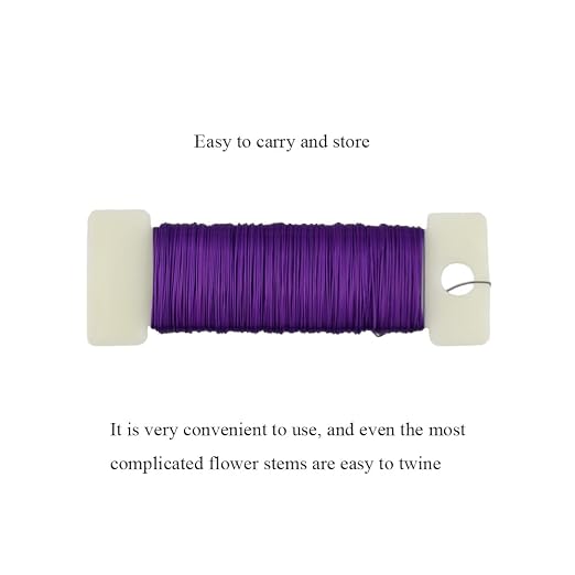 HAHIYO 26Gauge Purple Metal Floral Wire - Image 5
