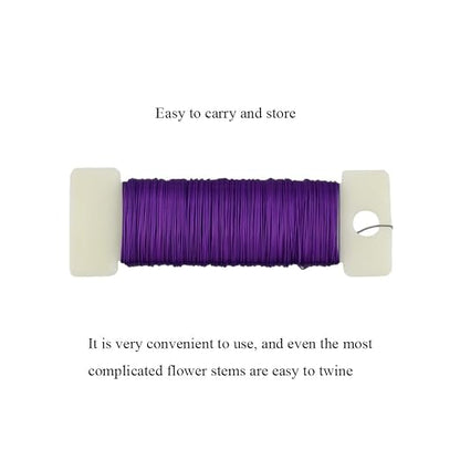 HAHIYO 26Gauge Purple Metal Floral Wire - Image 5