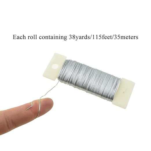 HAHIYO 22Gauge Silver Flexible Metal Floral Wire - Image 3