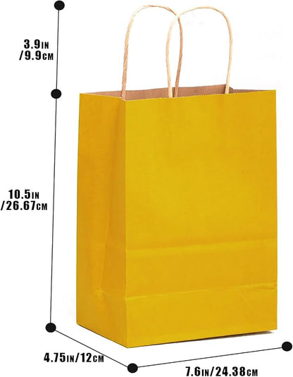 qiqee 32-Packs Yellow Paper Gift Bags - Image 3