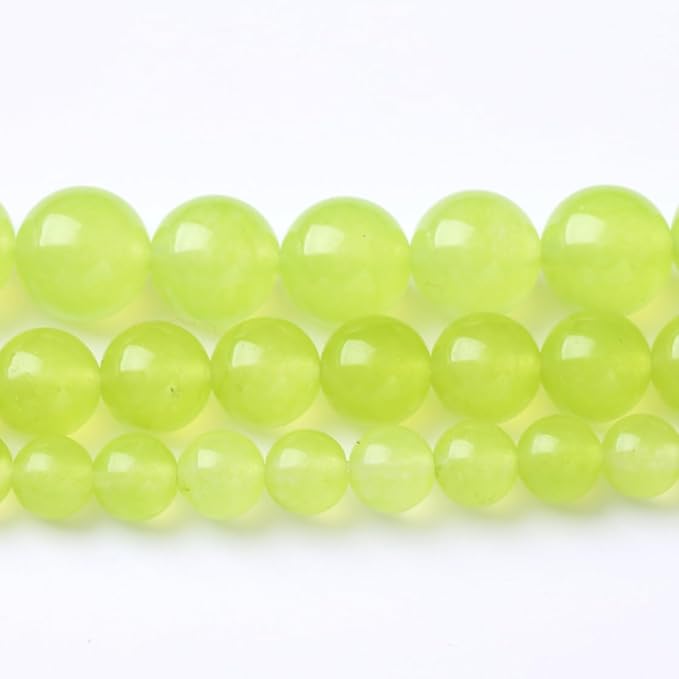 45PCS 8MM Natural Apple Green Chalcedony Beads Round Loose Stone Beads - Image 2