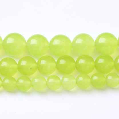 45PCS 8MM Natural Apple Green Chalcedony Beads Round Loose Stone Beads - Image 2