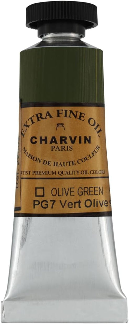 Charvin Extra Fine Oil Paint, Olive Green 20 mL - Image 2