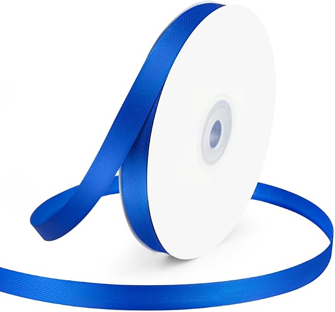 KMER LIFE 3/8" Wide x 50 Yards Royal Blue Single Faced Polyester Satin Ribbon by KMERLIFE