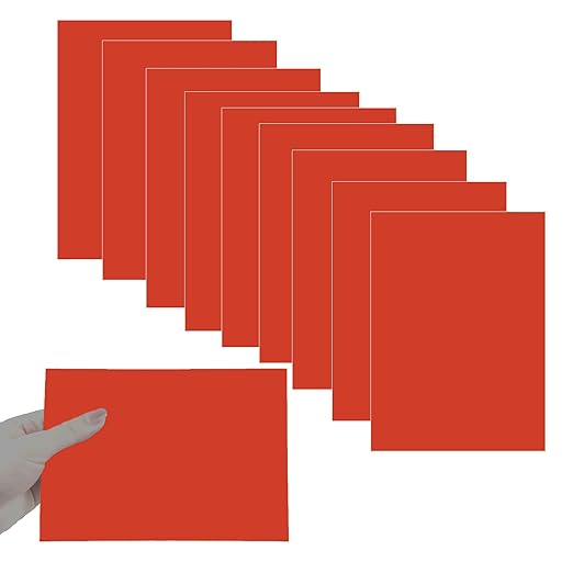 10Pcs Red Anodized Aluminum Sheet 5" x 7" x 1/32" Corrosion-Resistant Metal by HXymxkeqi