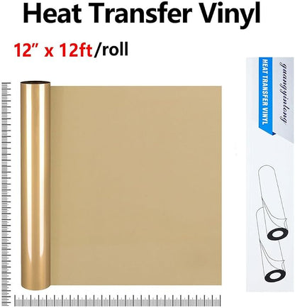 guangyintong Heat Transfer Vinyl Soil Golden HTV Rolls, Matte Surface HTV Vinyl - Image 2