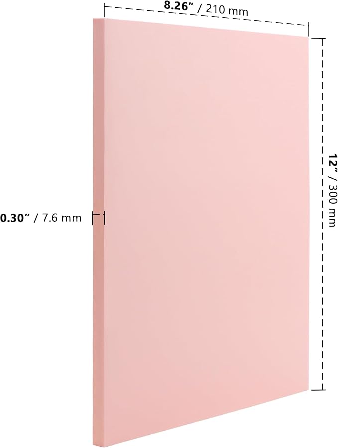 ZOENHOU 5 PCS 8.3 x 11.8 Inch Pink Large Rubber Stamp Carving Linoleum Blocks - Image 2