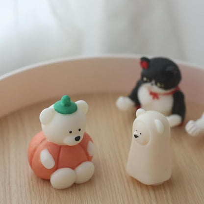 Halloween Pumpkin Cartoon Bear Silicone Candle Mold 3D Cute Resin Gypsum Ice - Image 5