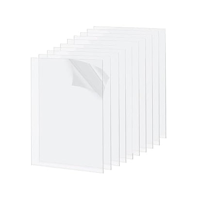 10 Pack 5.12x7.08 Clear Acrylic Sheet 1mm Thick, Plastic Plexiglass Board by XFJSAK