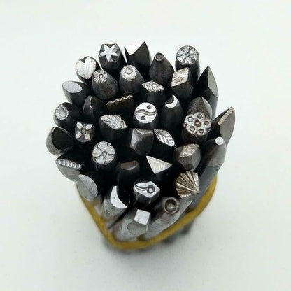 36Pcs Mixed Size Metal Jewelry Making Stamping Punch Kit P0J1 Set Flower S8G6 - Image 6