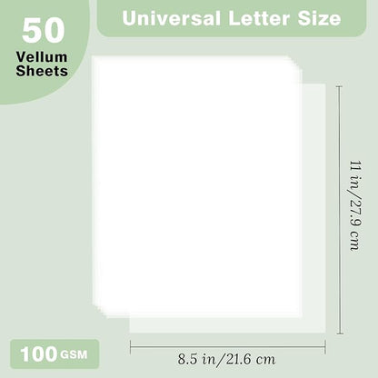 JAGERGREEN Vellum Paper 8.5 x 11 Inches 100GSM 50 Sheets, Thick Translucent - Image 2