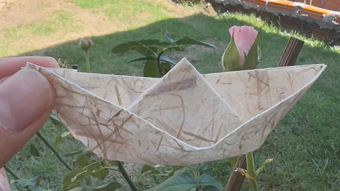 Natural Banana bark, leavse etc., 6 x 6 Inches Square Origami Paper Arts - Image 5