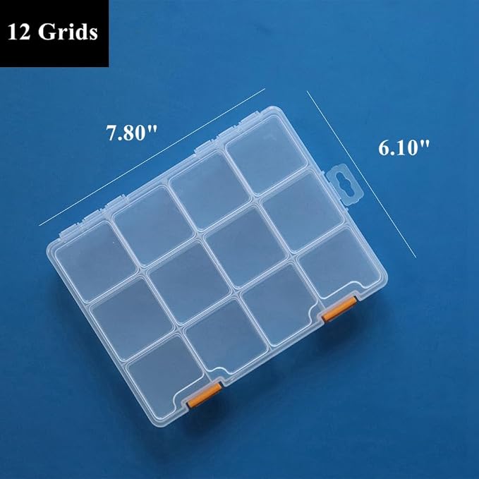 BangQiao 4 Pack 12 Grids Clear Plastic Storage Box - Image 2