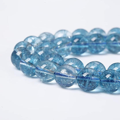 4mm 90pcs Blue Topaz Crystal Quartz Natural Stone Round Loose Beads - Image 5