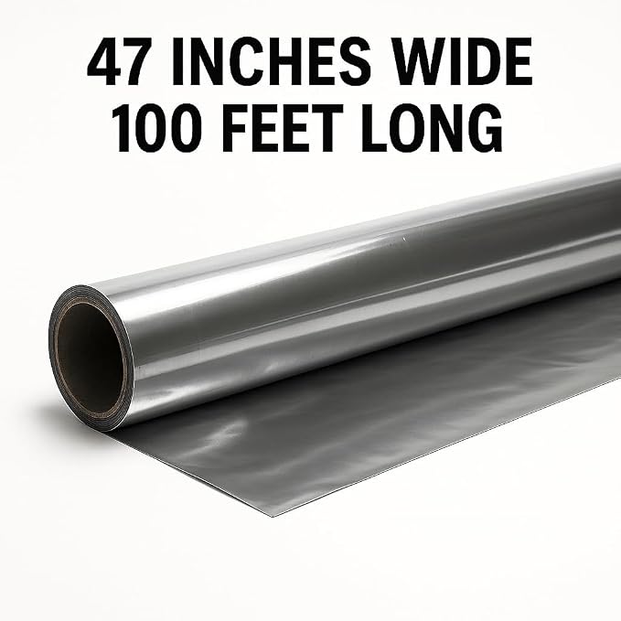 Anderson's Silver Shiny Metallic PVC Roll: 47" x 100' Flame-Resistant Event - Image 3