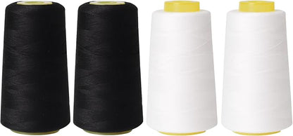 Sewing Thread Cone Set, 4 Pack Serger Thread, 3000 Yards Each, All Purpose by Unknown