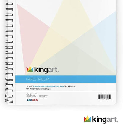 KINGART Mixed Media Sketchbooks, 11 x 14 Inches, 98lb/160gsm Acid-Free Paper - Image 7