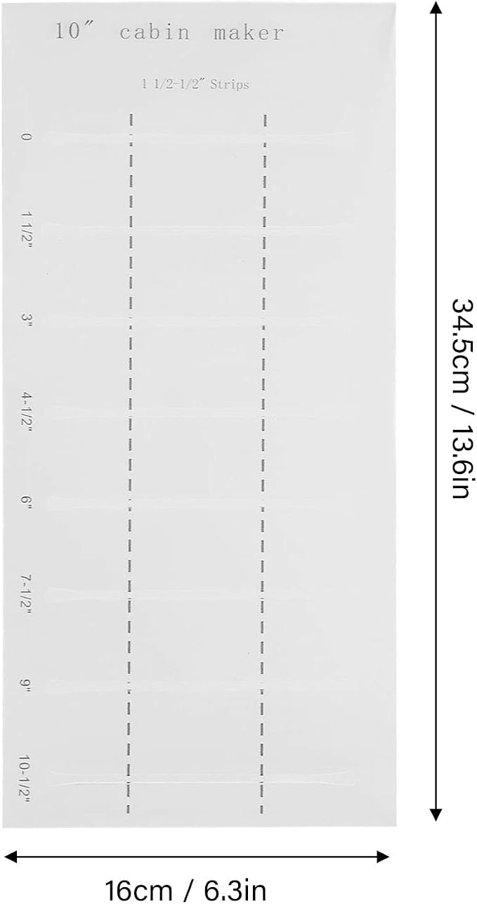 Fydun 10 Inch Log Cabin Quilting Rulers, Acrylic Quilters Edges Maker Template - Image 3